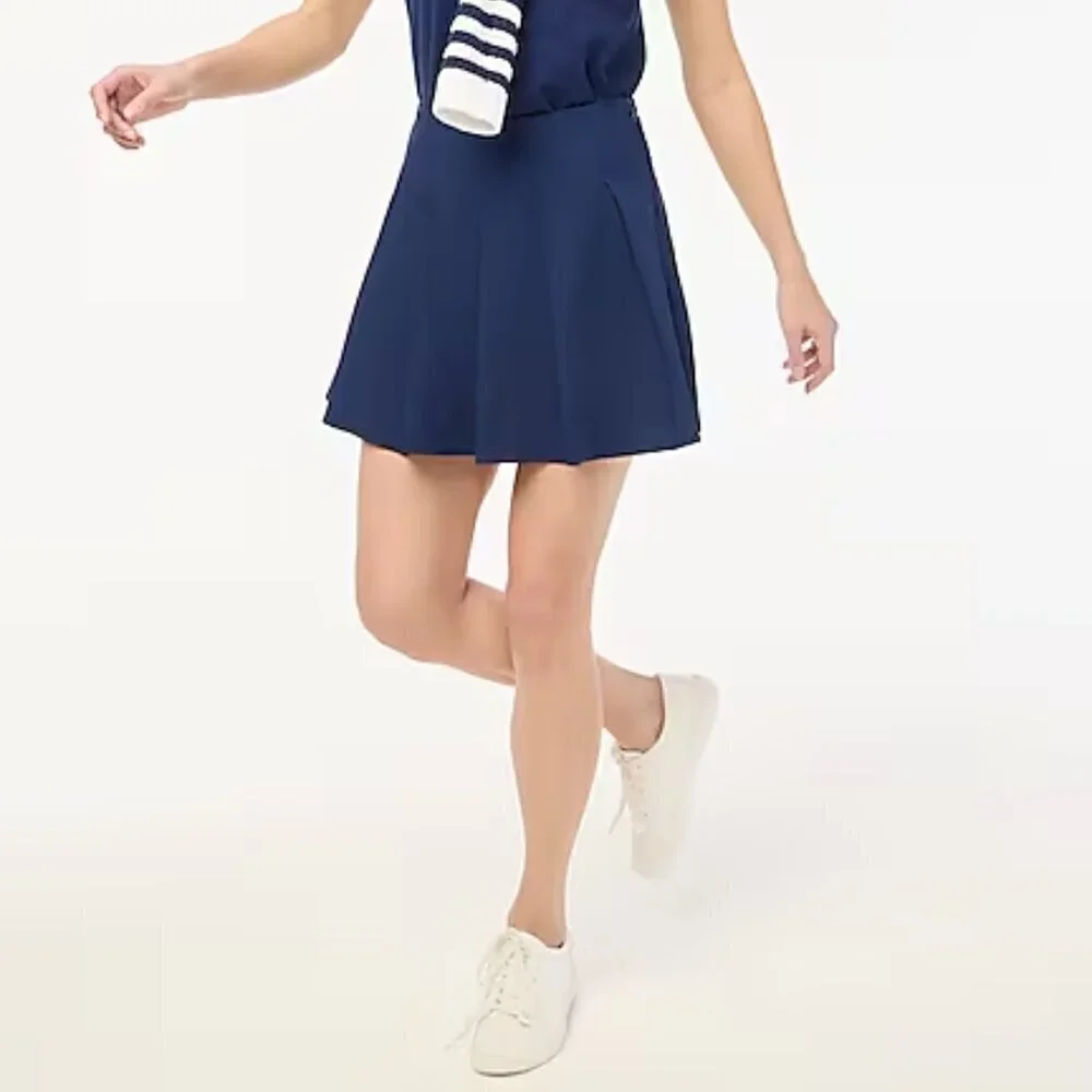 J. Crew Pleated Lightweight Quick Drying Active Skort Navy Size L NWT